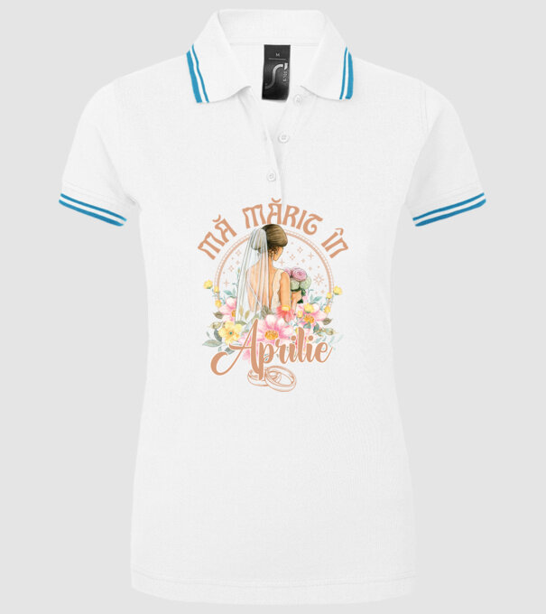 mă mărit - în aprilie model alb pe tricou