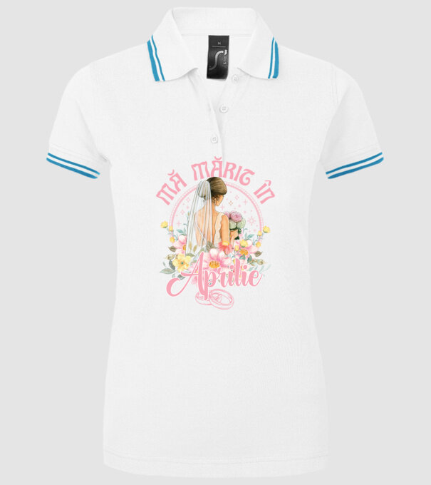 mă mărit - în aprilie model alb pe tricou