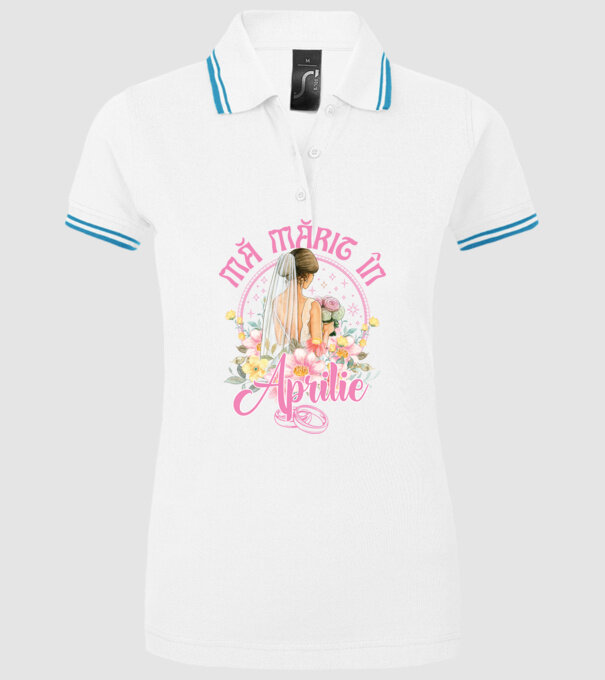 mă mărit - în aprilie model alb pe tricou