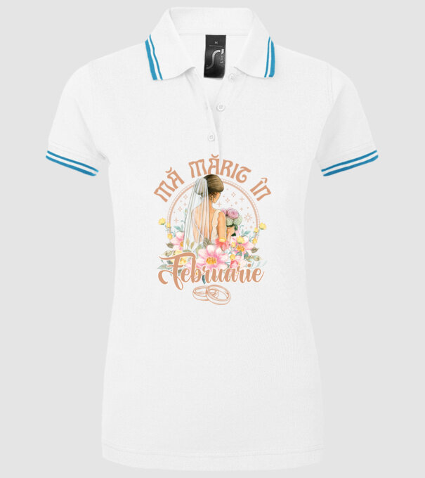 mă mărit - în februarie model alb pe tricou