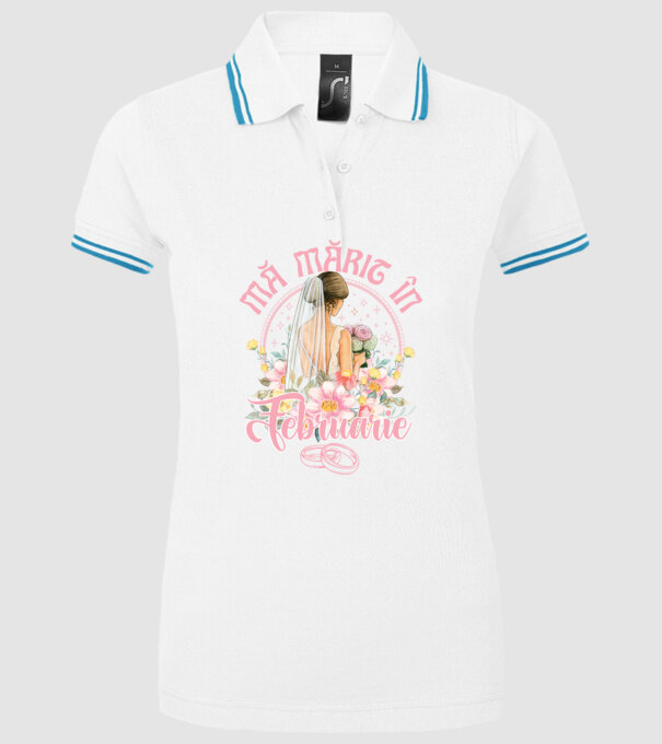 mă mărit - în februarie model alb pe tricou