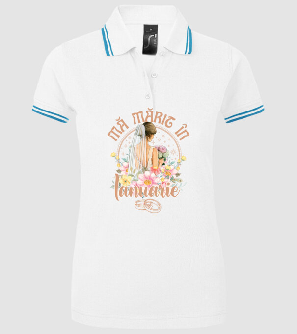 mă mărit - în ianuarie model alb pe tricou