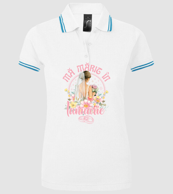 mă mărit - în ianuarie model alb pe tricou