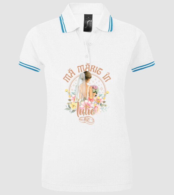 mă mărit - în iulie model alb pe tricou