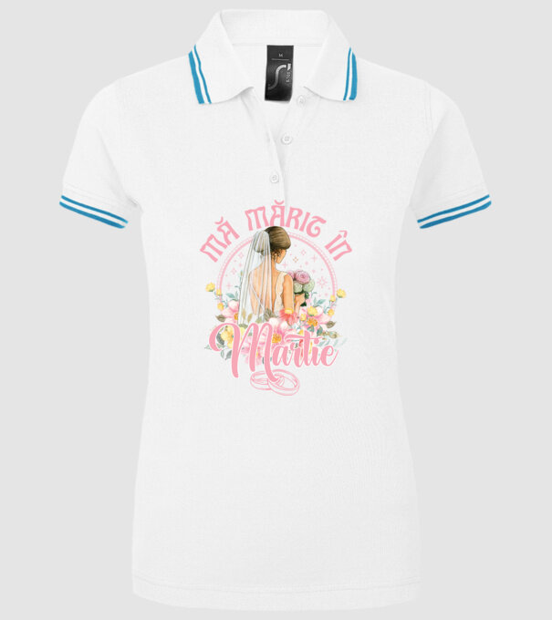 mă mărit - în martie model alb pe tricou