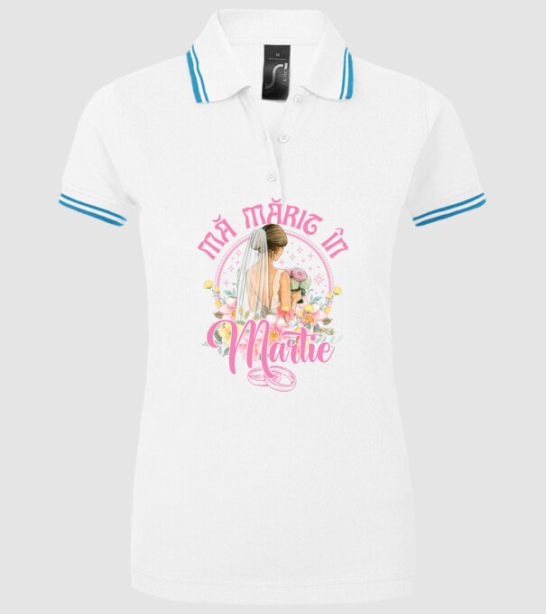 mă mărit - în martie model alb pe tricou