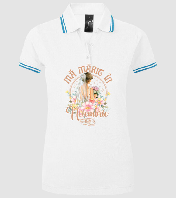 mă mărit - în noiembrie model alb pe tricou