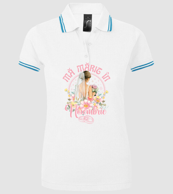 mă mărit - în noiembrie model alb pe tricou