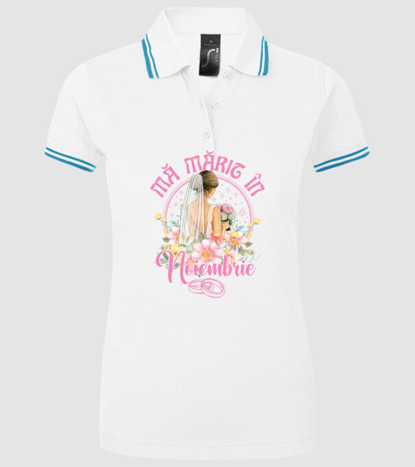 mă mărit - în noiembrie model alb pe tricou