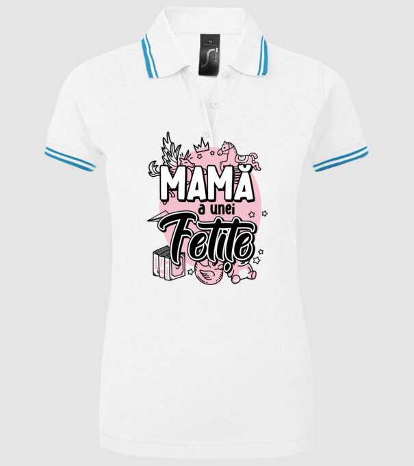 Mamă a unei fetițe model alb pe tricou