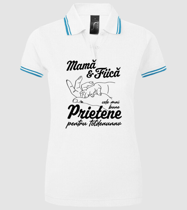 Mamă & fiică - cele mai bune prietene pentru totdeauna model alb pe tricou