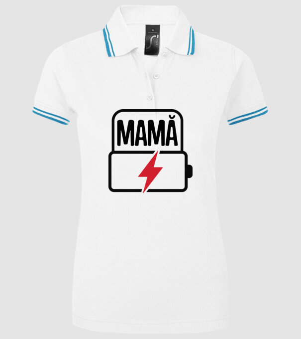 Mamă la încărcat model alb pe tricou