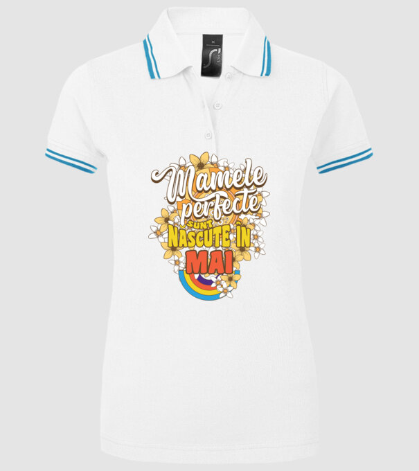 Mamele perfecte sunt născute în mai. model alb pe tricou