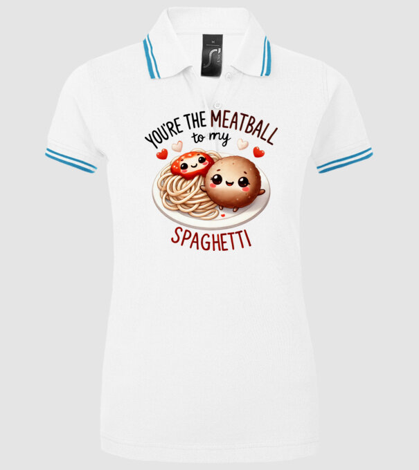 Meatball to my Spaghetti model alb pe tricou