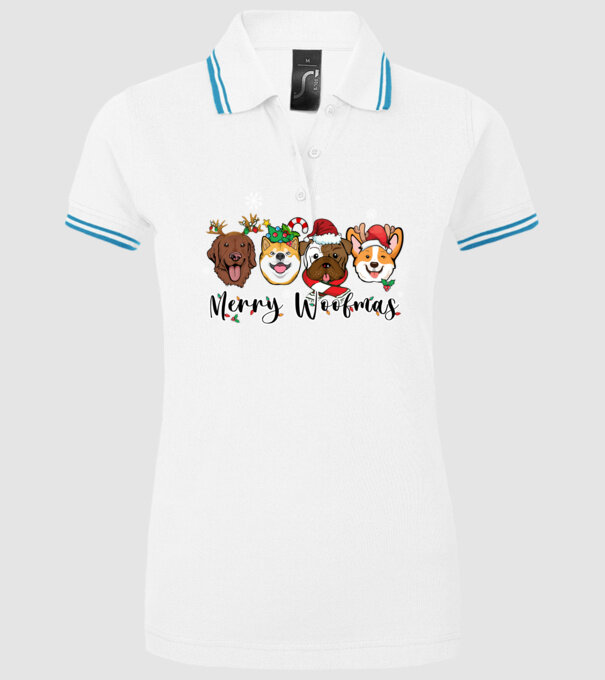 Merry woofmas 2 model alb pe tricou