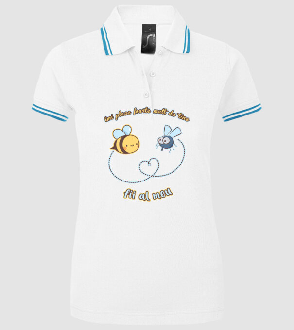 îmi place foarte mult de tine - fii al meu model alb pe tricou