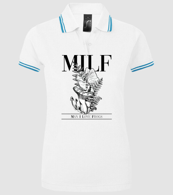 MILF man i love frogs model alb pe tricou