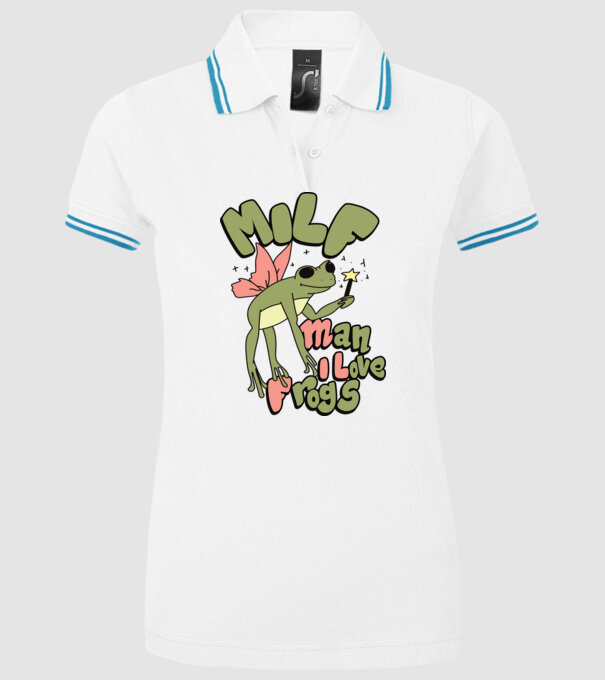 MILF man i love frogs model alb pe tricou