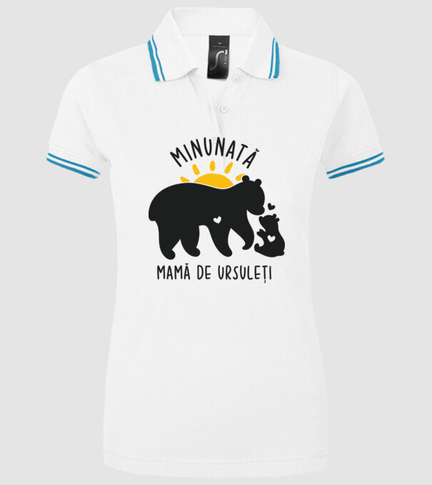 Minunată mamă de ursuleți model alb pe tricou