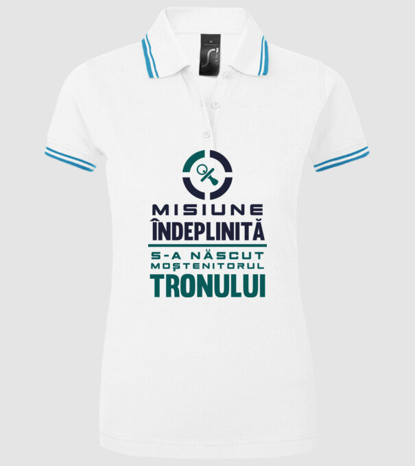 Misiune îndeplinită model alb pe tricou