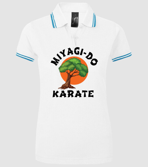 Miyagi-do karate logo model alb pe tricou