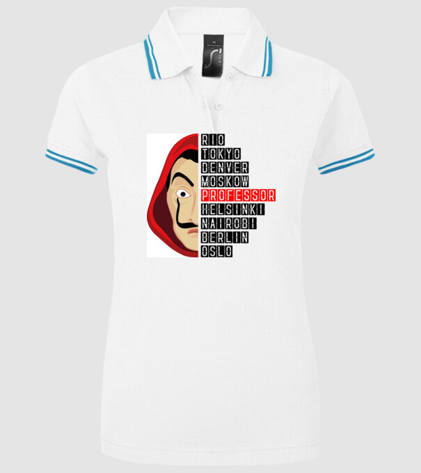 money heist cities model alb pe tricou