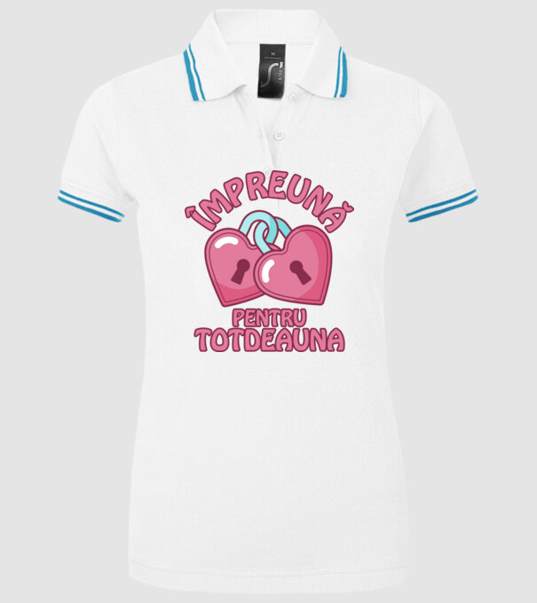mpreună pentru totdeauna model alb pe tricou