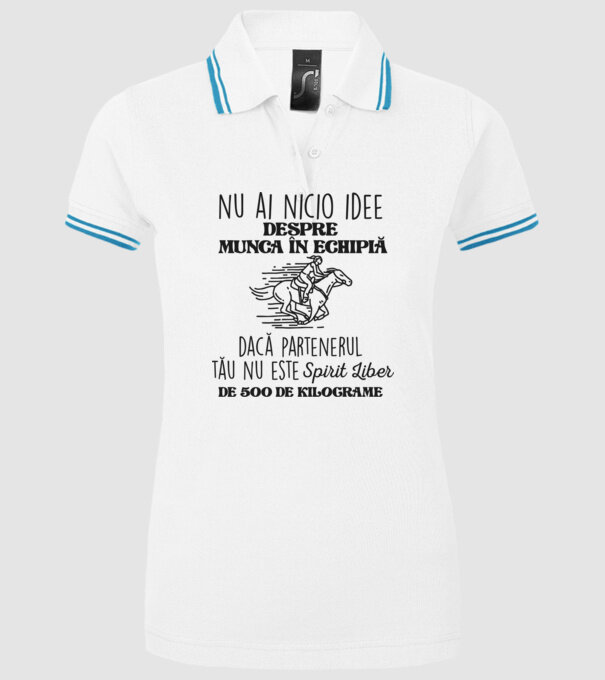 nu ai nicio idee despre munca în echipă dacă partenerul tău nu este un spirit liber de 500 de kilograme model alb pe tricou