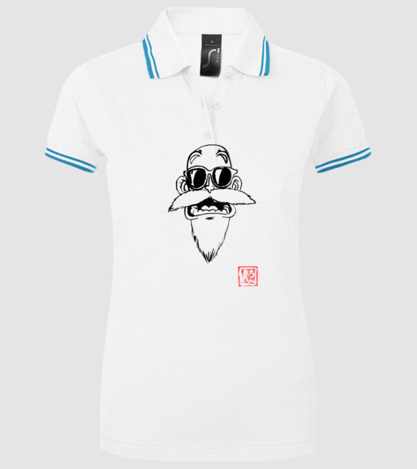 muten roshi art model alb pe tricou