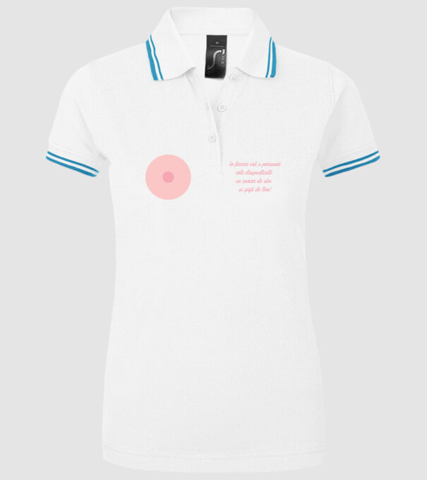 în fiecare oră o persoană este diagnosticată cu cancer de sân. ai grijă de tine! model alb pe tricou