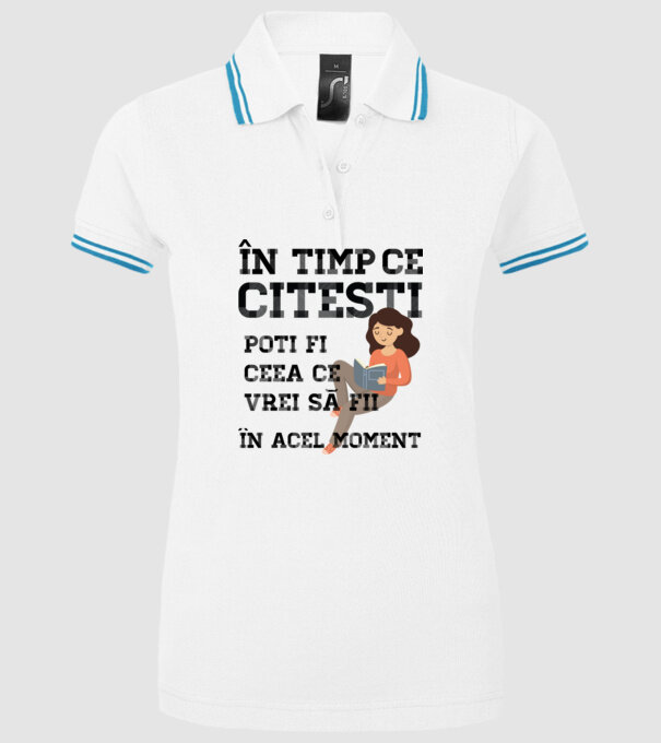 în timp ce citești poți fi ceea ce vrei să fii - în acel moment model alb pe tricou