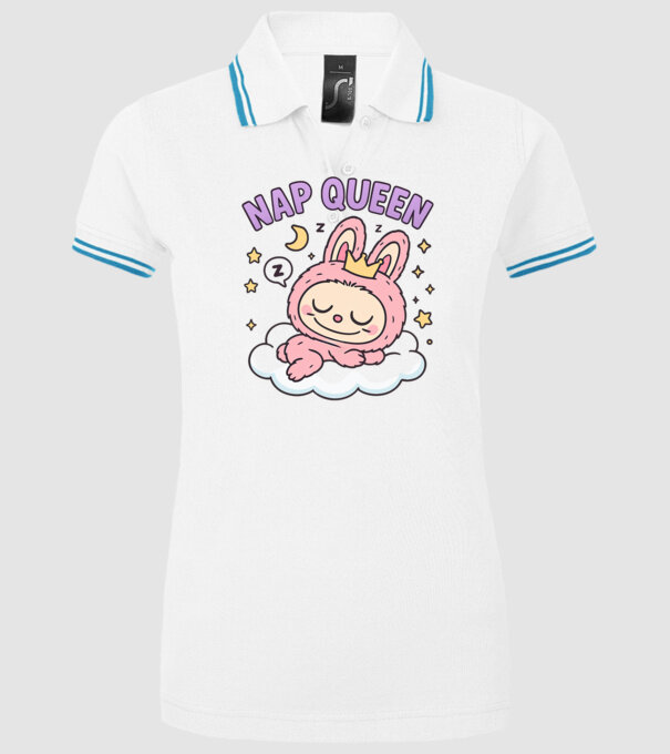 Nap Queen model alb pe tricou