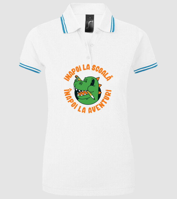 Înapoi la școală, înapoi la aventuri model alb pe tricou