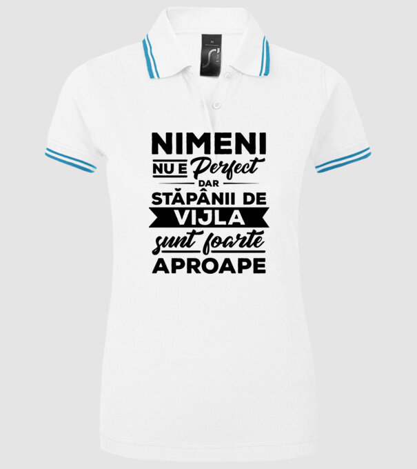 nimeni nu e perfect, dar stăpânii de vijla sunt foarte aproape model alb pe tricou