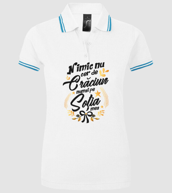 nimic nu cer de Crăciun, numai pe soția mea model alb pe tricou