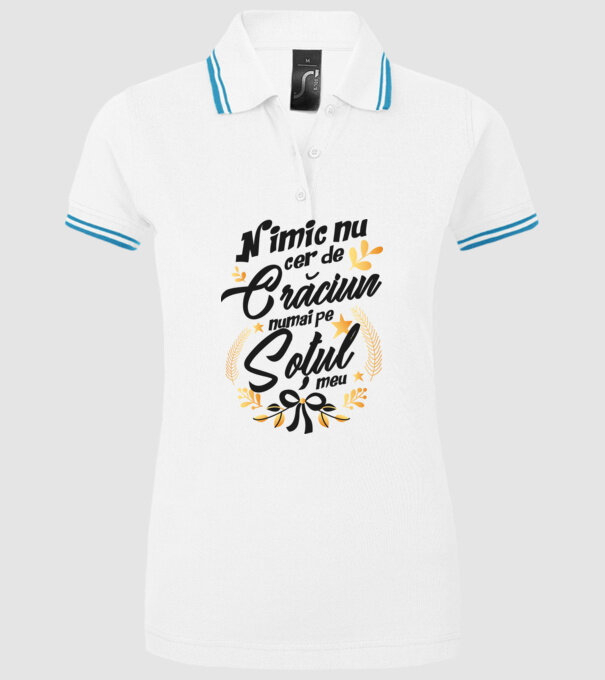 nimic nu cer de Crăciun, numai pe soțul meu model alb pe tricou