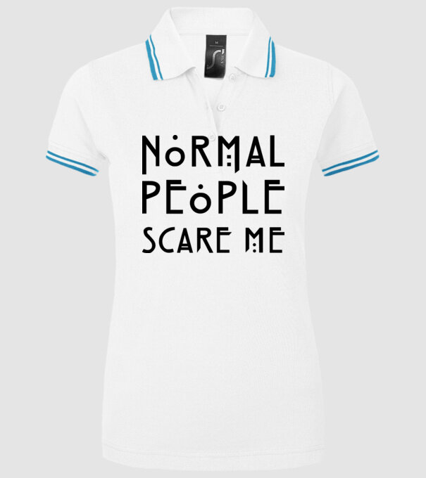 Normal people scare me model alb pe tricou