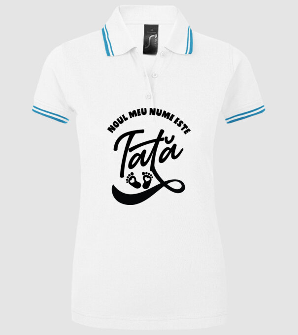 Noul meu nume este Tată model alb pe tricou
