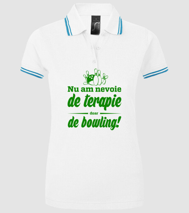 nu am nevoie de terapie doar de bowling model alb pe tricou