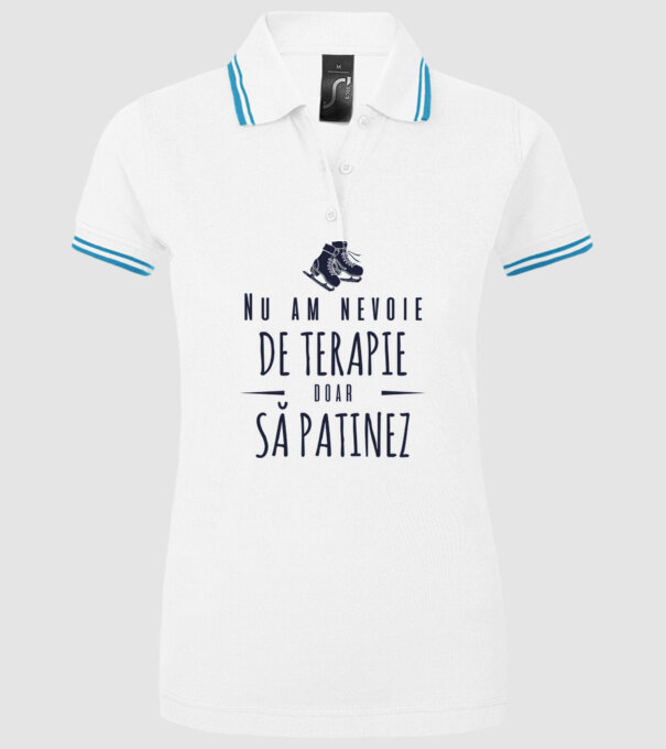 nu am nevoie de terapie doar să patinez model alb pe tricou