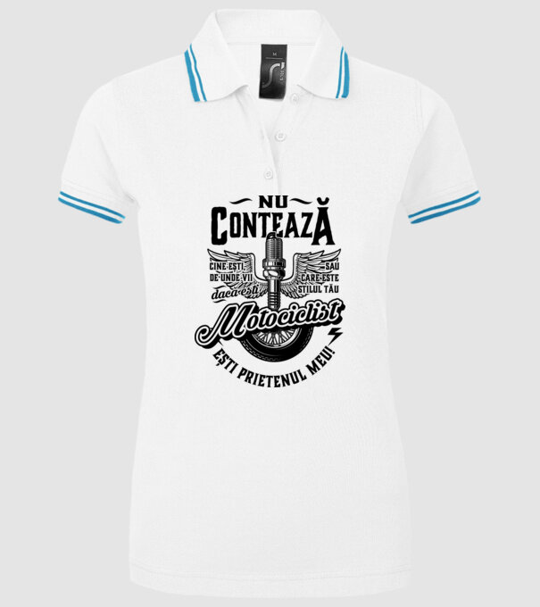 Nu contează cine ești, de unde vii sau care este stilul tău, dacă ești motociclist ești prietenul meu! model alb pe tricou
