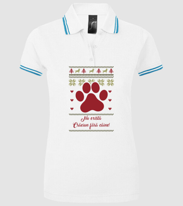 nu există Crăciun fără câine model alb pe tricou