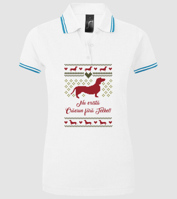 nu există Crăciun fără Teckel model alb pe tricou