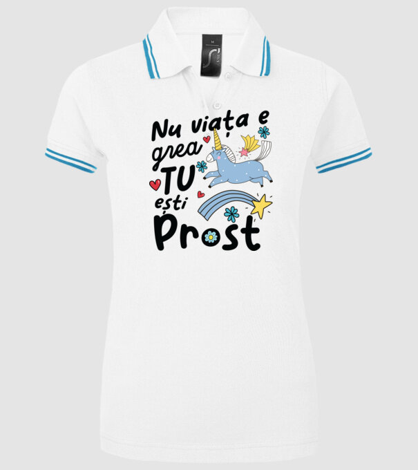 Nu viața e grea, tu ești prost model alb pe tricou
