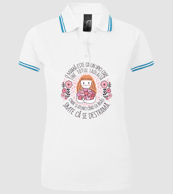 O mamă este ca un lipici care ține totul laolaltă, chiar și atunci când ea însăși simte că se destramă. model alb pe tricou