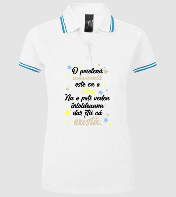 O prietenă adevărată este ca o stea. Nu o poți vedea întotdeauna, dar știi că există. model alb pe tricou