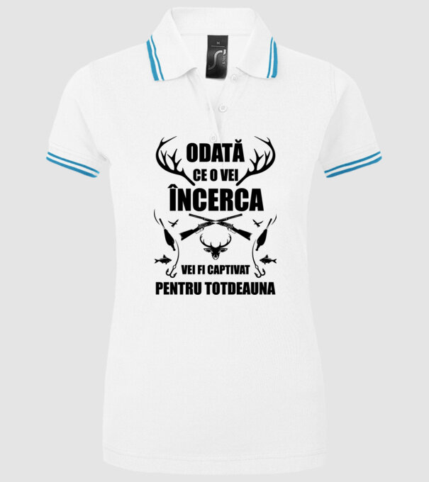 odată ce o vei încerca, vei fi captivat pentru totdeauna model alb pe tricou