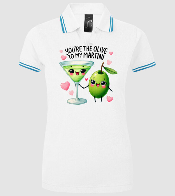 Olive to my Martini model alb pe tricou
