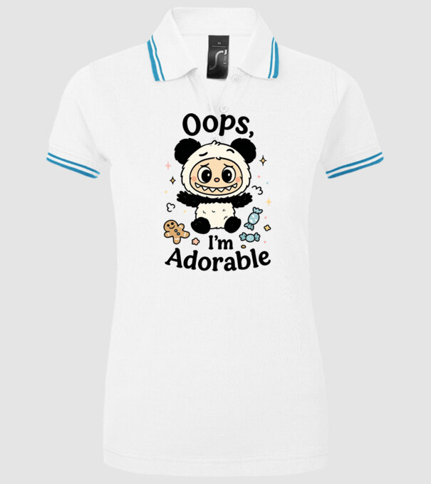 Oops, I'm adorable model alb pe tricou