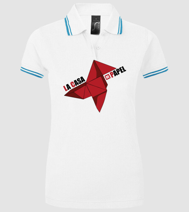 origami la casa de papel white model alb pe tricou